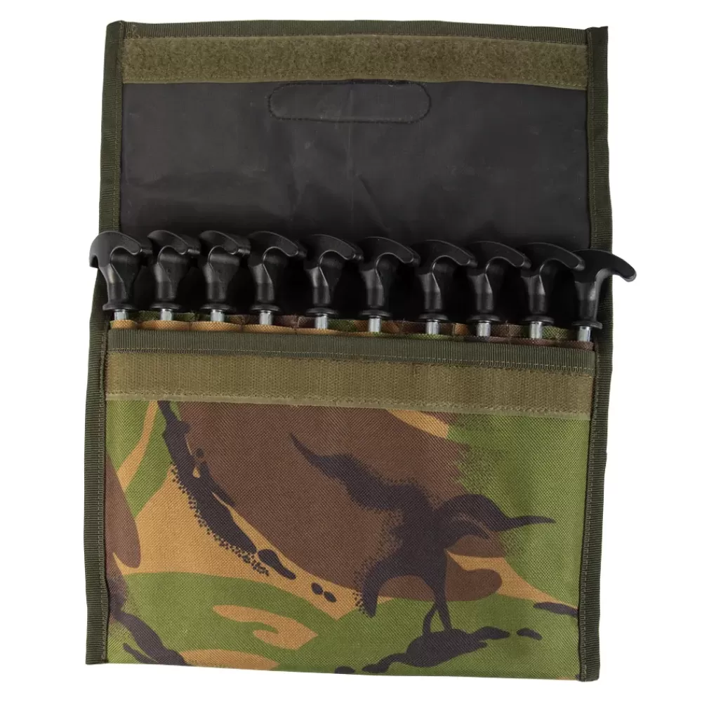 Advanta Heavy Duty Bivvy Peg Set X10 & Camo Pouch- Bivvies & Shelters