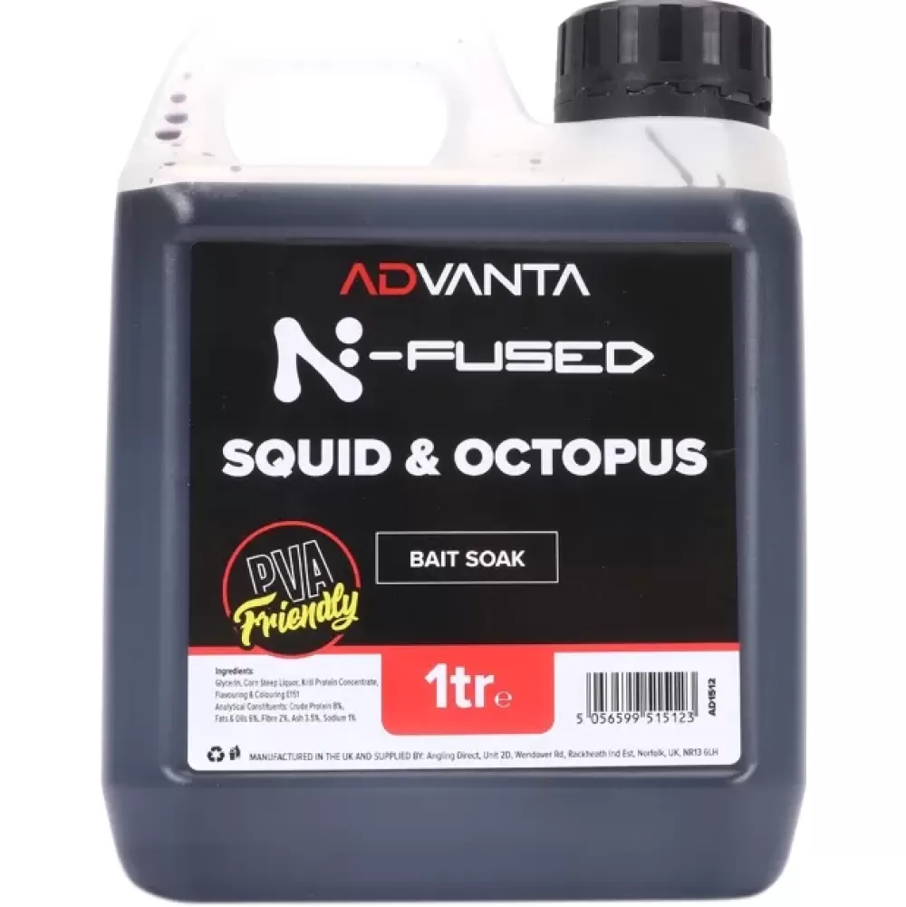 Advanta N-Fused Squid & Octopus Bait Soak 1L- Bait & Additives