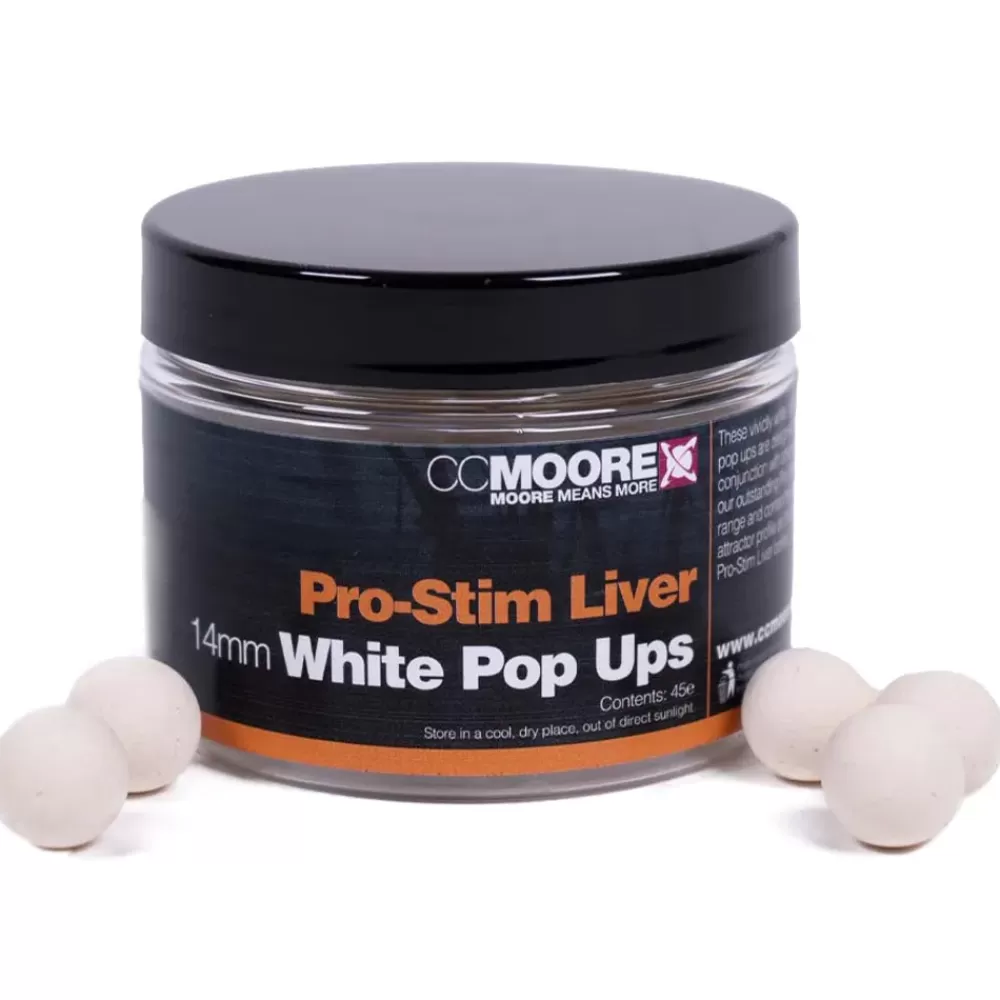CC Moore Pro-Stim Liver White Pop Ups- Bait & Additives