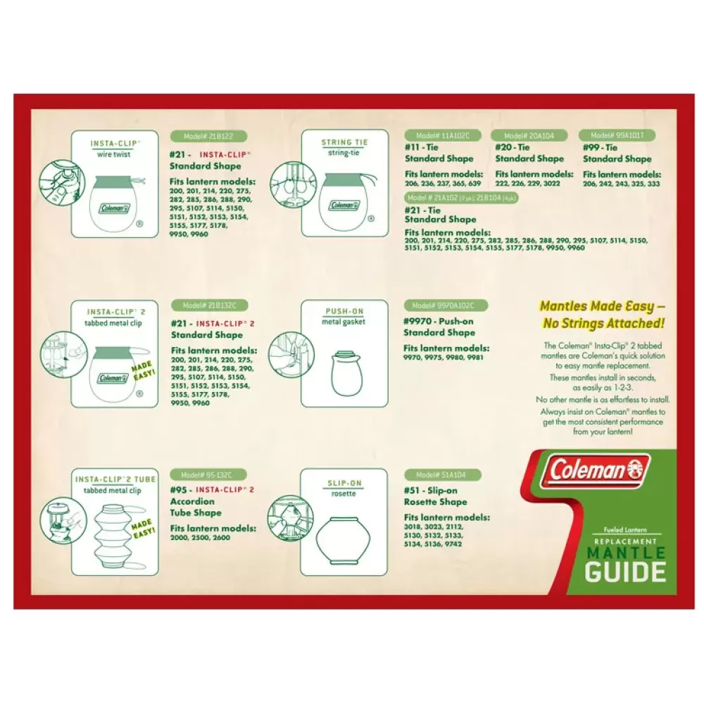 Coleman Insta-Clip Tube Mantles