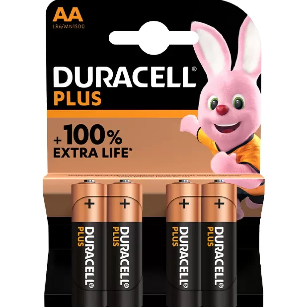 Duracell Plus 100% Power AA - 4 Pack- Tools