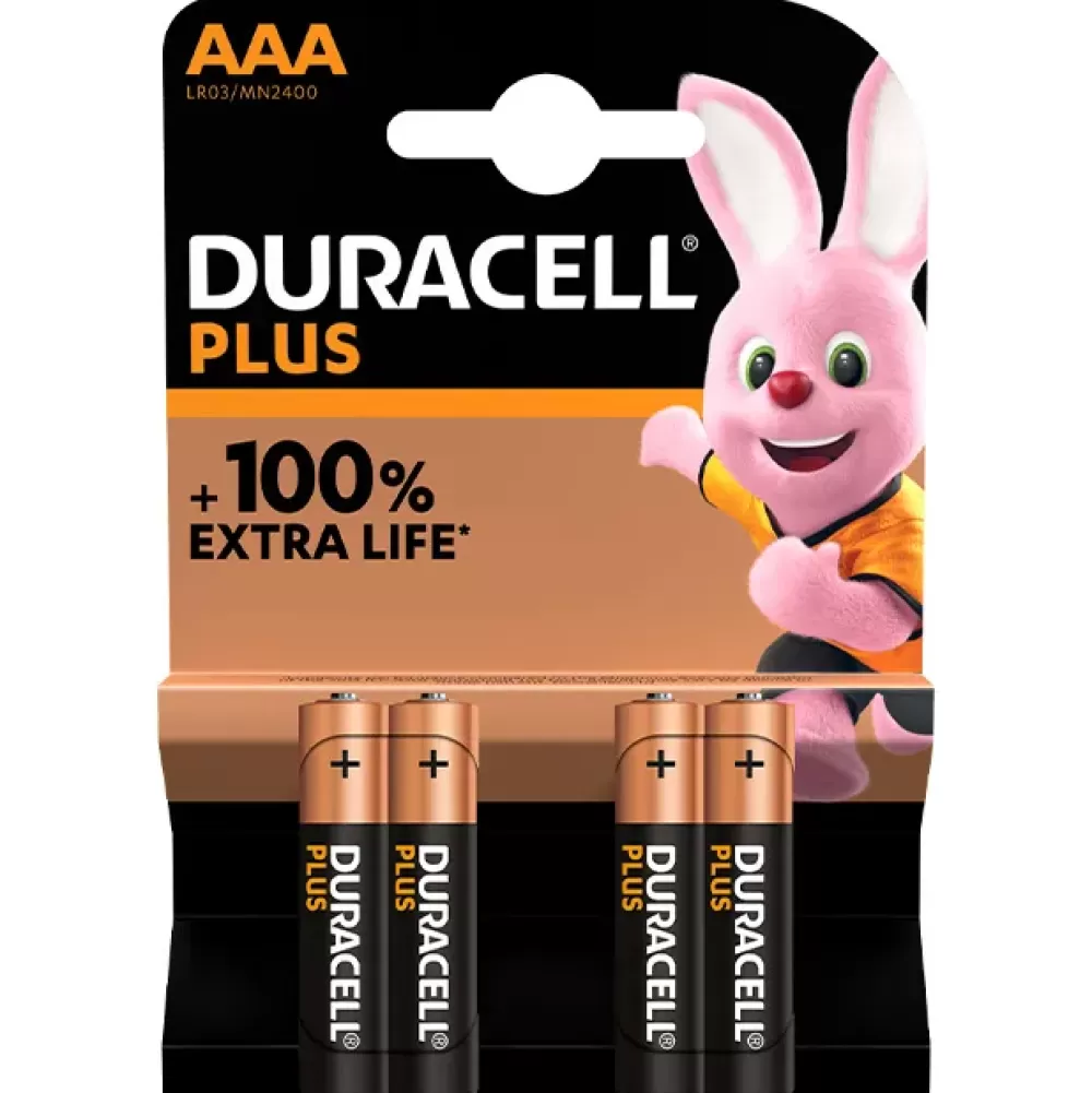 Duracell Plus 100% Power AAA - 4 Pack- Tools