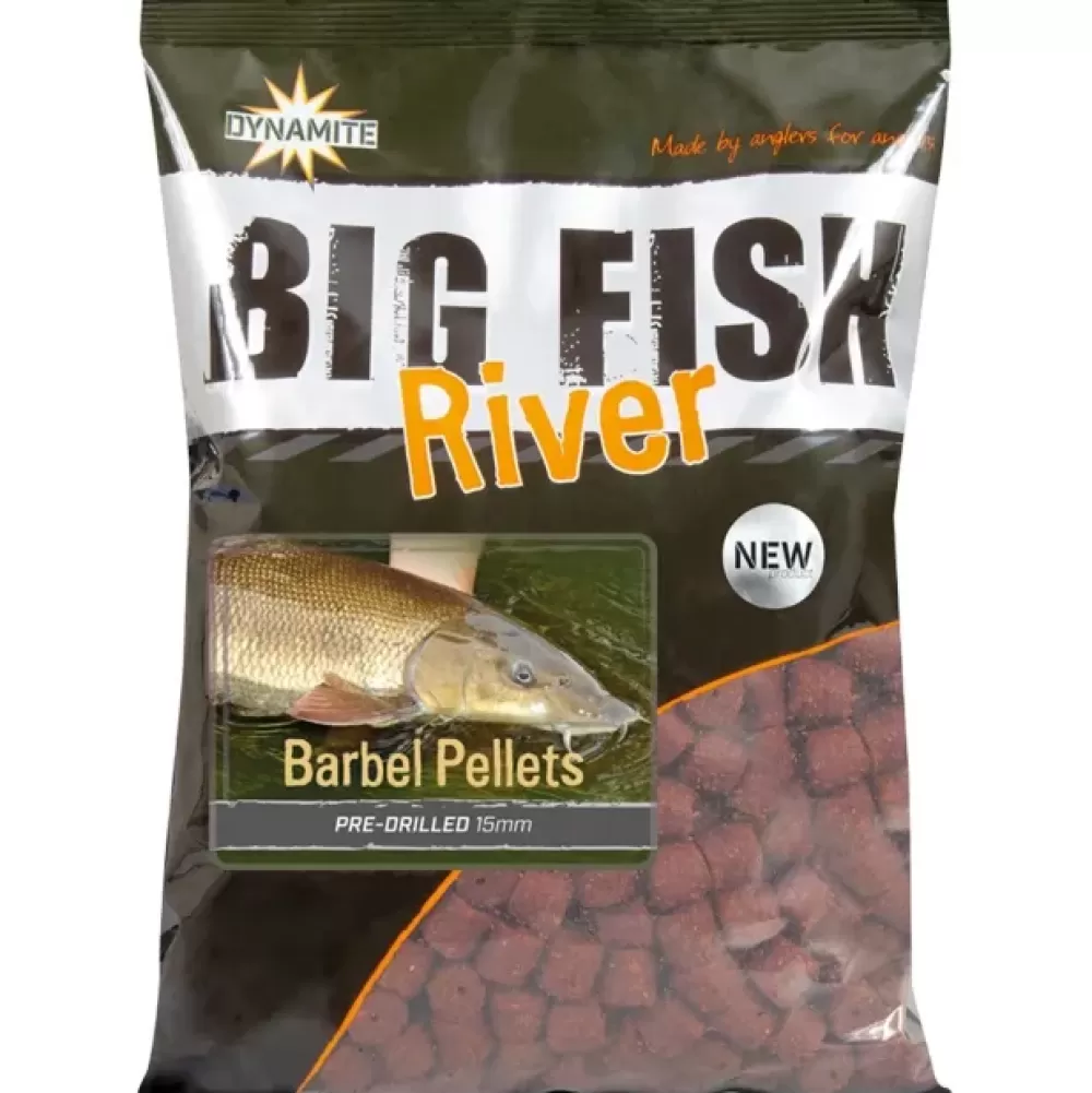 Dynamite Baits Big Fish River Barbel Pre-Drilled Shrimp & Krill Pellets