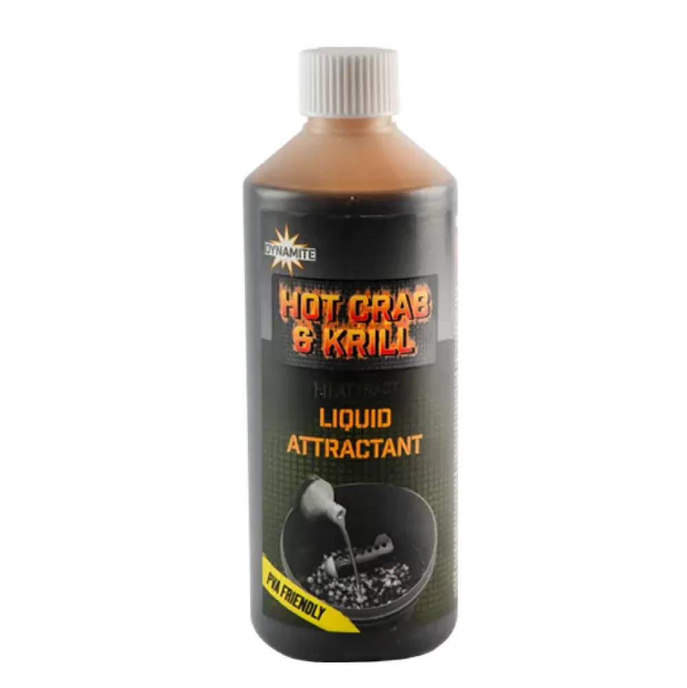 Dynamite Baits Hot Crab & Krill Liquid Attractant 500ml- Bait & Additives