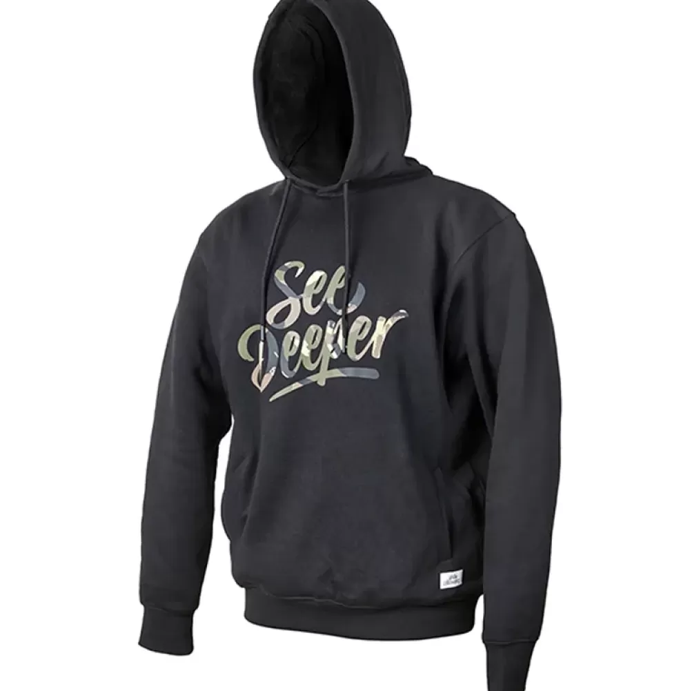 Fortis Eyewear Fortis See Deeper Black Fishing Hoodie- Clothing