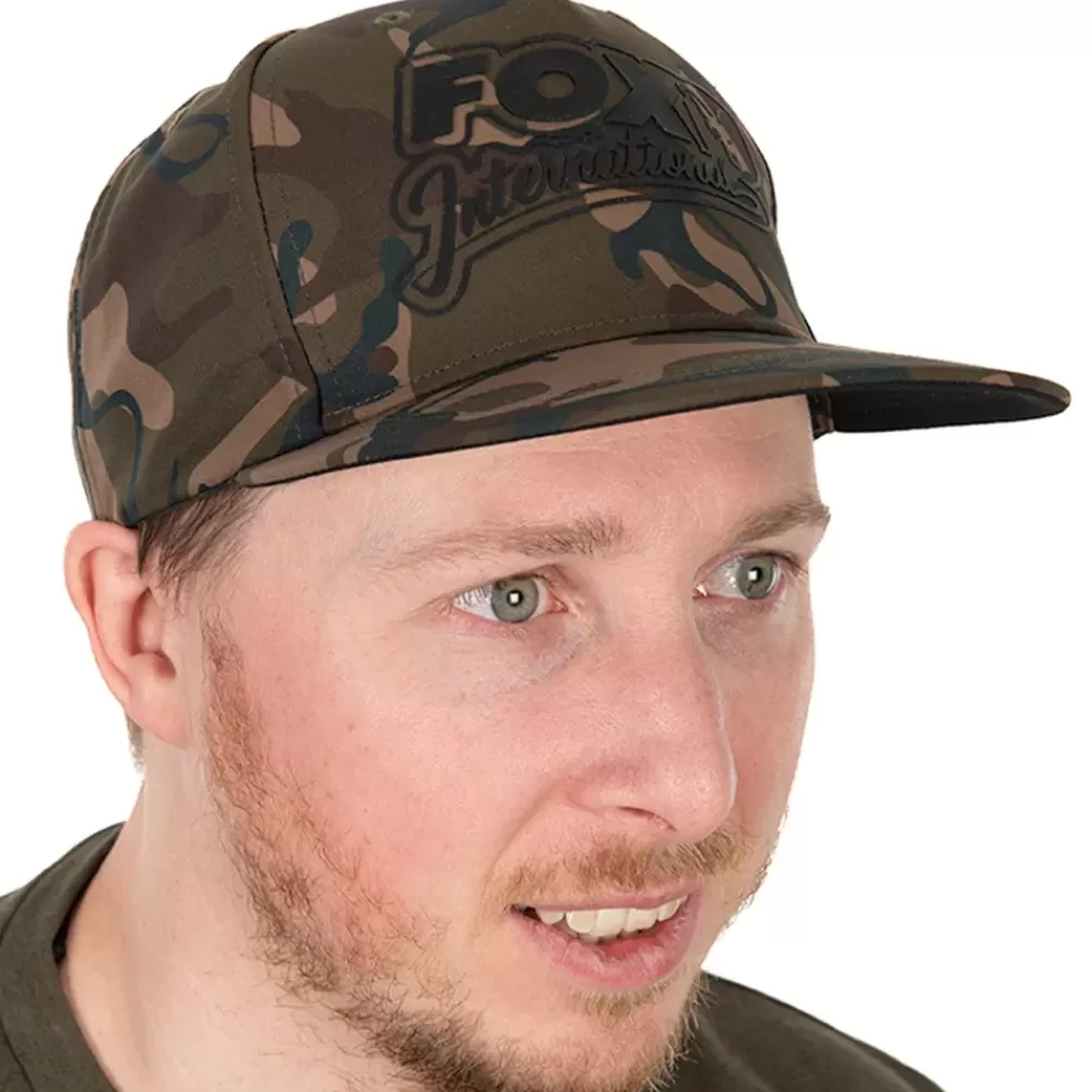 Fox Camo Flat Peak Snapback Fishing Cap- Clothing