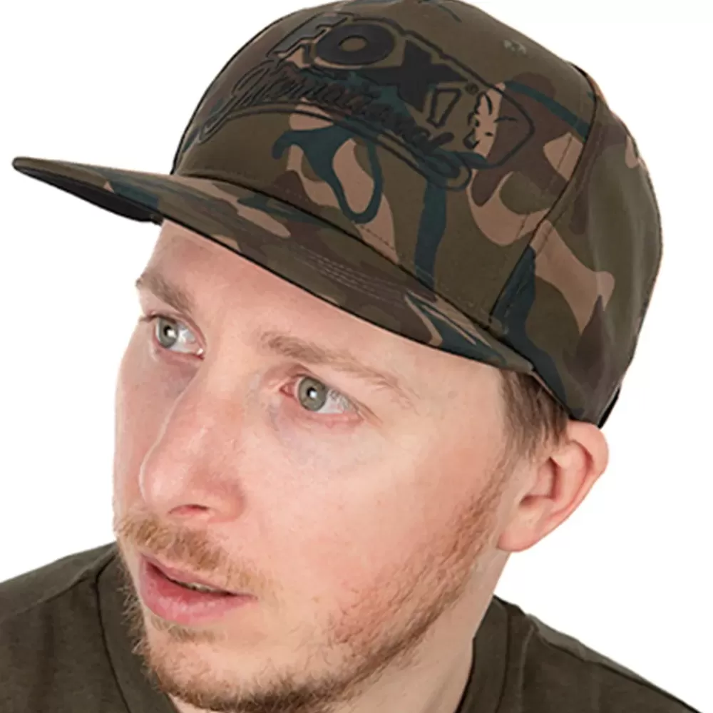 Fox Camo Flat Peak Snapback Fishing Cap- Clothing