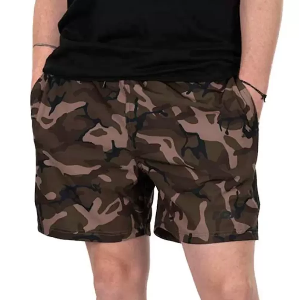Fox Camo Logo Black Swim Shorts- Clothing