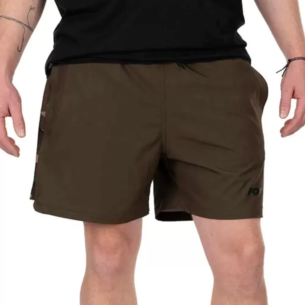 Fox Camo Logo Khaki Swim Shorts- Clothing
