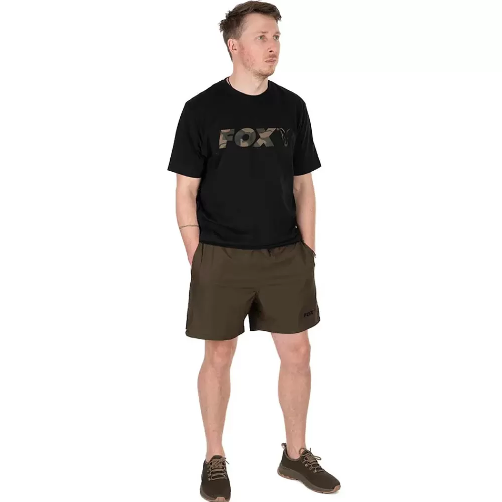 Fox Camo Logo Khaki Swim Shorts- Clothing
