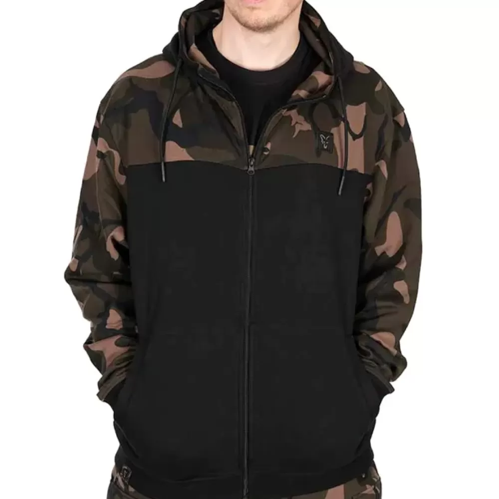 Fox Camo Logo Lightweight Split Zip Hoodie- Clothing
