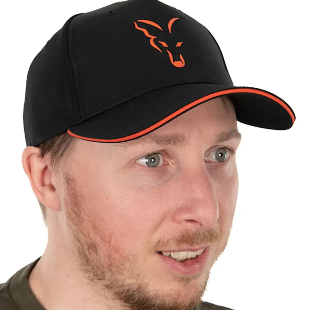 Fox Collection Black & Orange Baseball Cap- Clothing