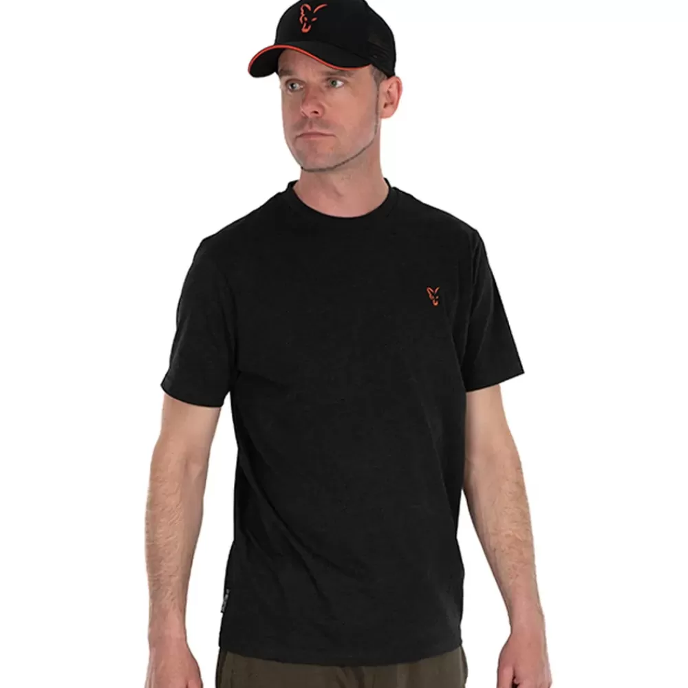 Fox Collection Black & Orange Lightweight Fishing T-Shirt- Clothing
