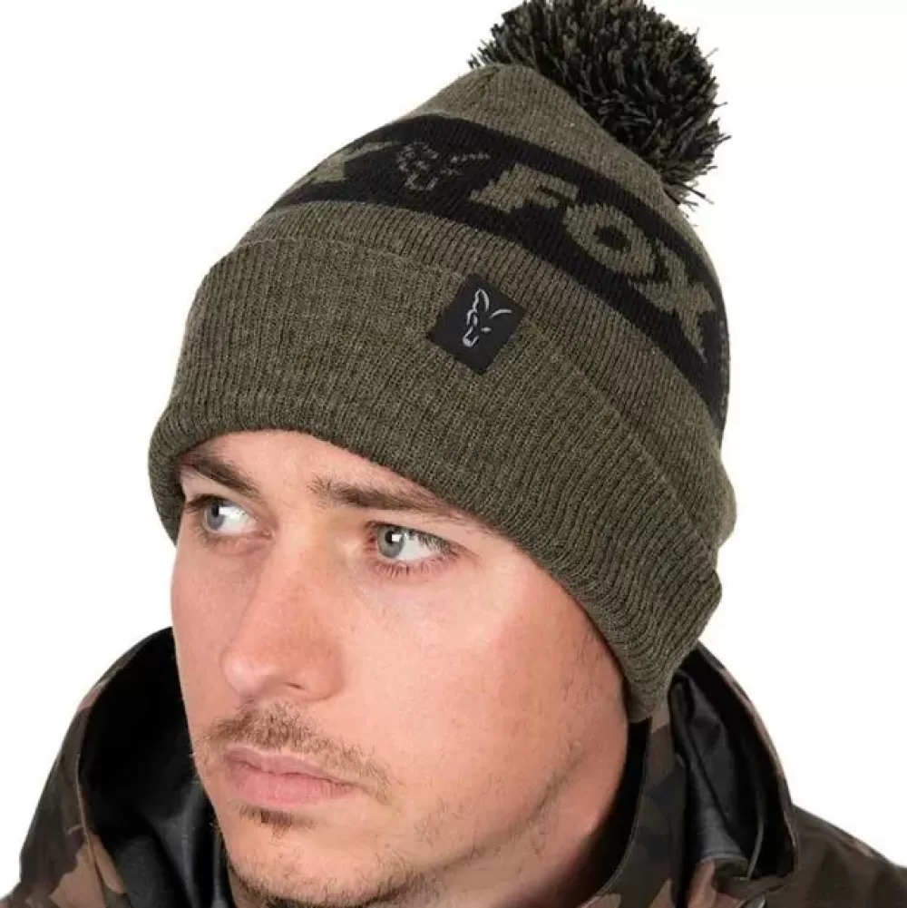 Fox Collection Green & Black Bobble Hat- Clothing