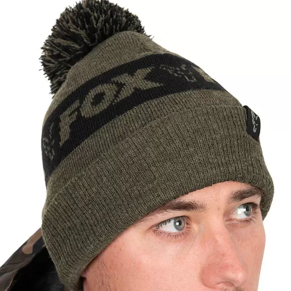Fox Collection Green & Black Bobble Hat- Clothing