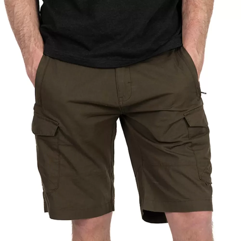 Fox Collection Green & Black Lightweight Cargo Fishing Shorts- Clothing