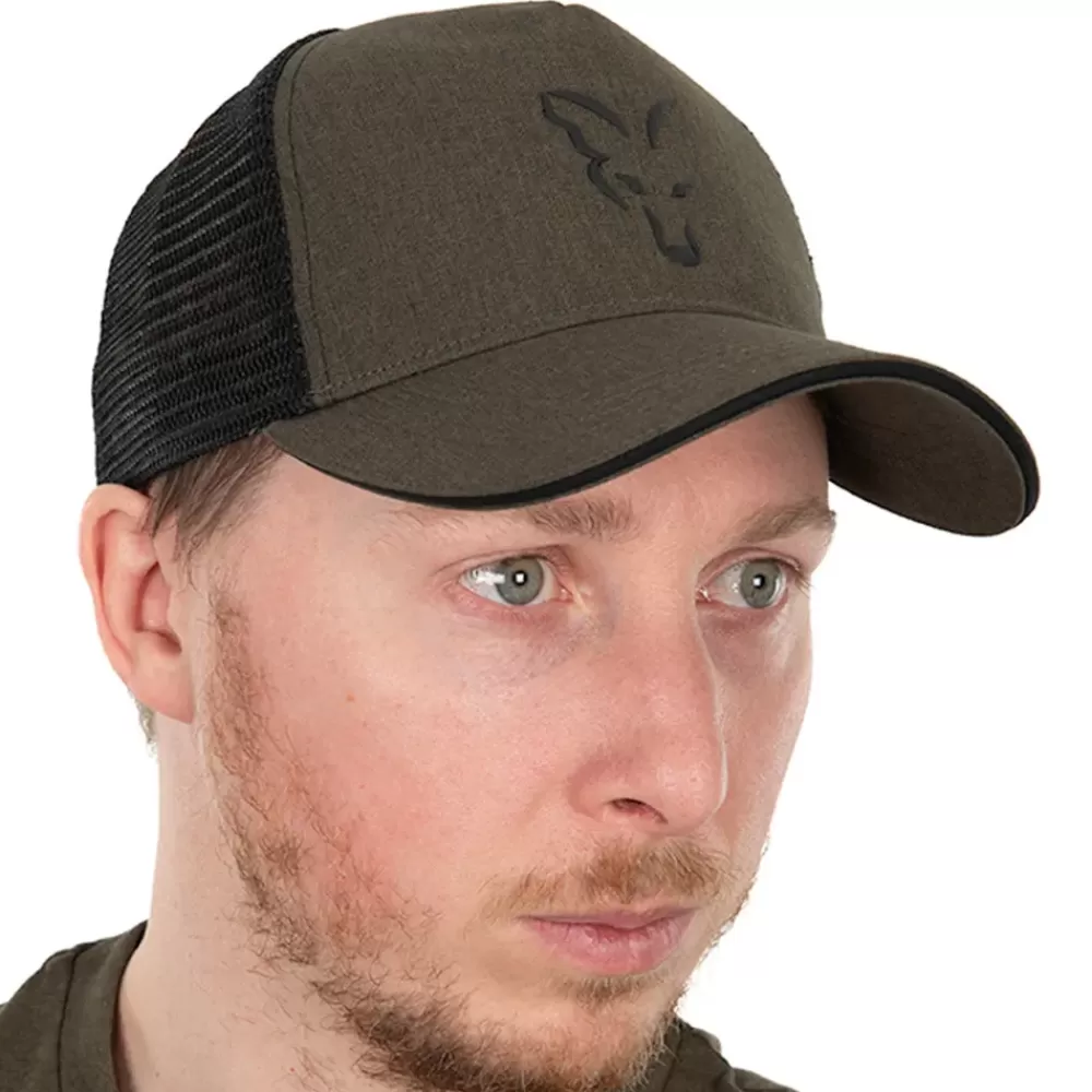 Fox Collection Green & Black Trucker Fishing Cap- Clothing
