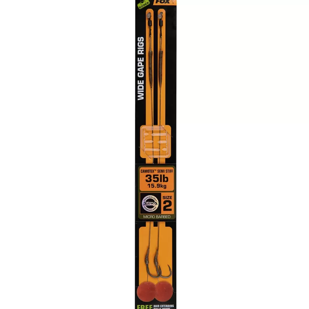 Fox Edges Wide Gape Camotex Semi Stiff Rigs- Rigs