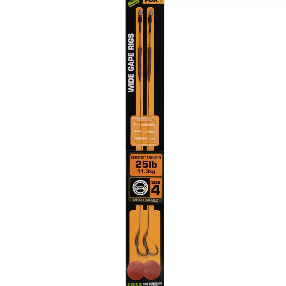 Fox Edges Wide Gape Camotex Semi Stiff Rigs- Rigs