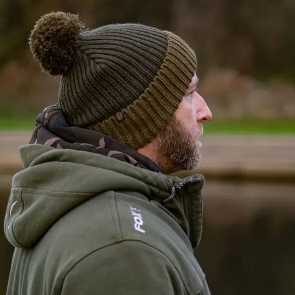 Fox Heavy Knit Olive Bobble Fishing Hat- New Arrivals | Clothing