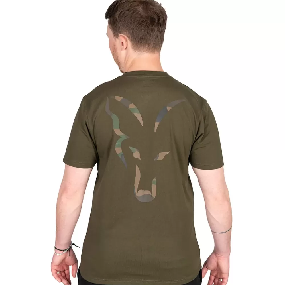 Fox Khaki Head Logo Fishing T-Shirt- Clothing