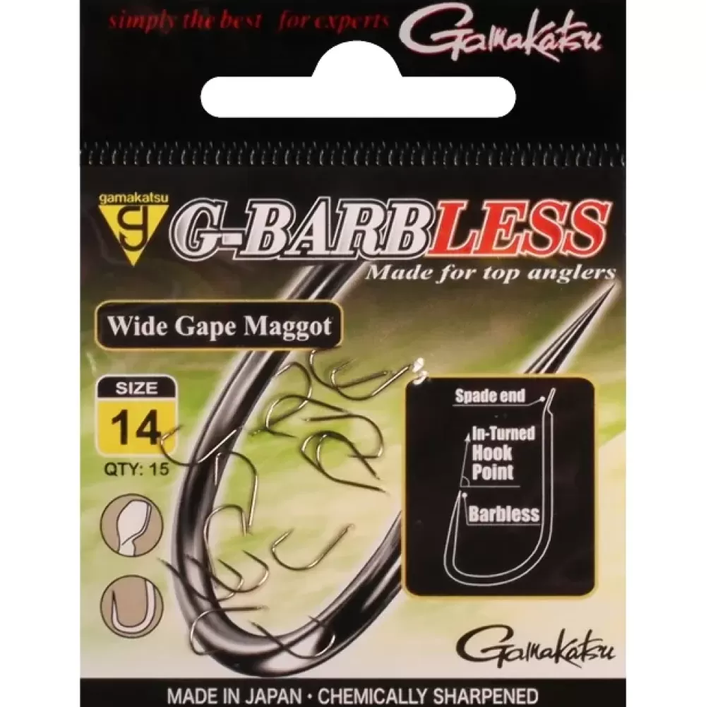 Gamakatsu G-Barbless Wide Gape Maggot Hook