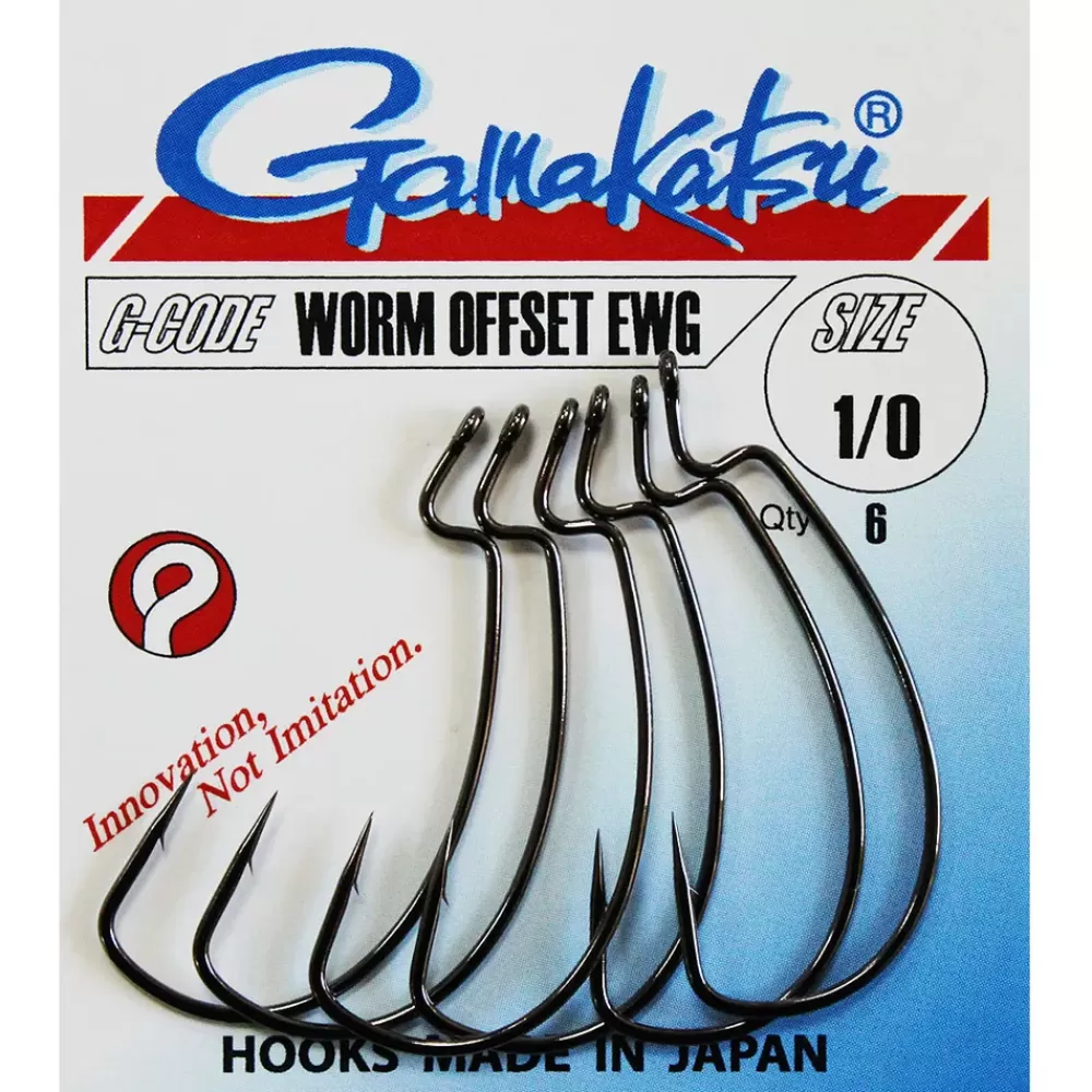 Gamakatsu Worm Fishing Hook Offset EWG