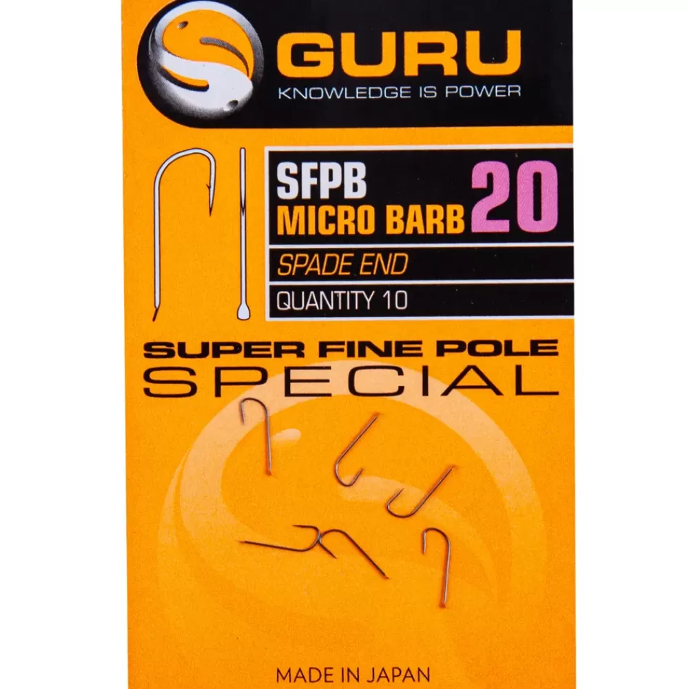 Guru Super Fine Pole Barbed Hooks