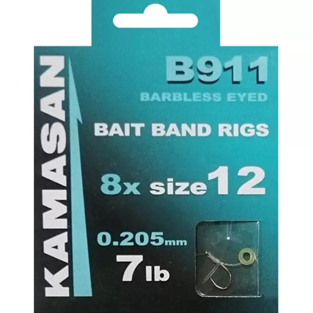 Kamasan B911 Hooks To Nylon with Bait Bands