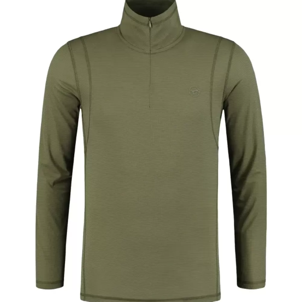 Korda Kool Quick Dry LS Zip Neck Fishing Jumper- Clothing