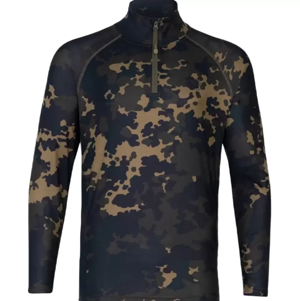 Korda Kool UPF Zip Dark Kamo Long Sleeve Jersey- Clothing
