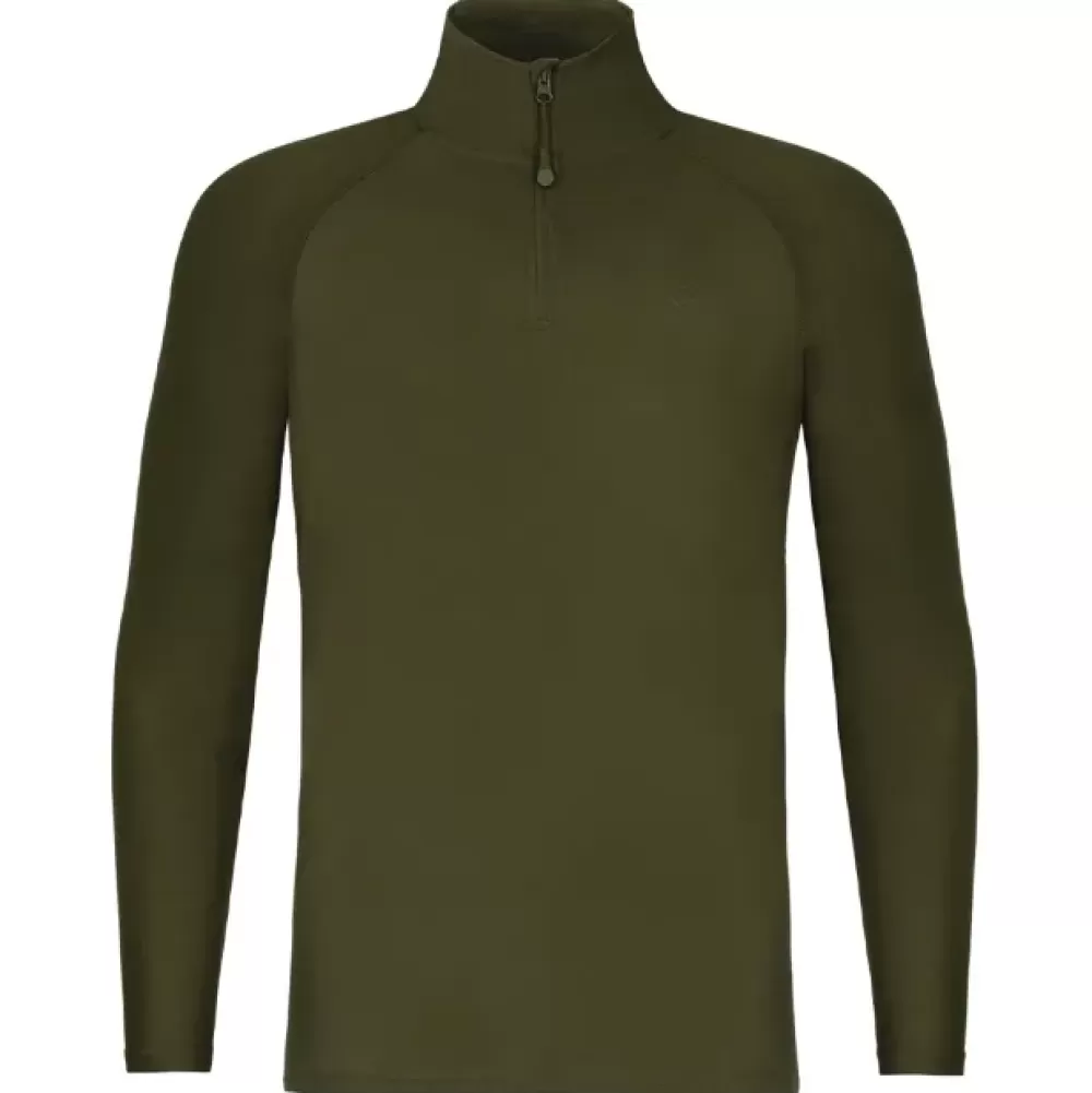 Korda Kool UPF Zip Dark Olive Long Sleeve Jersey- Clothing