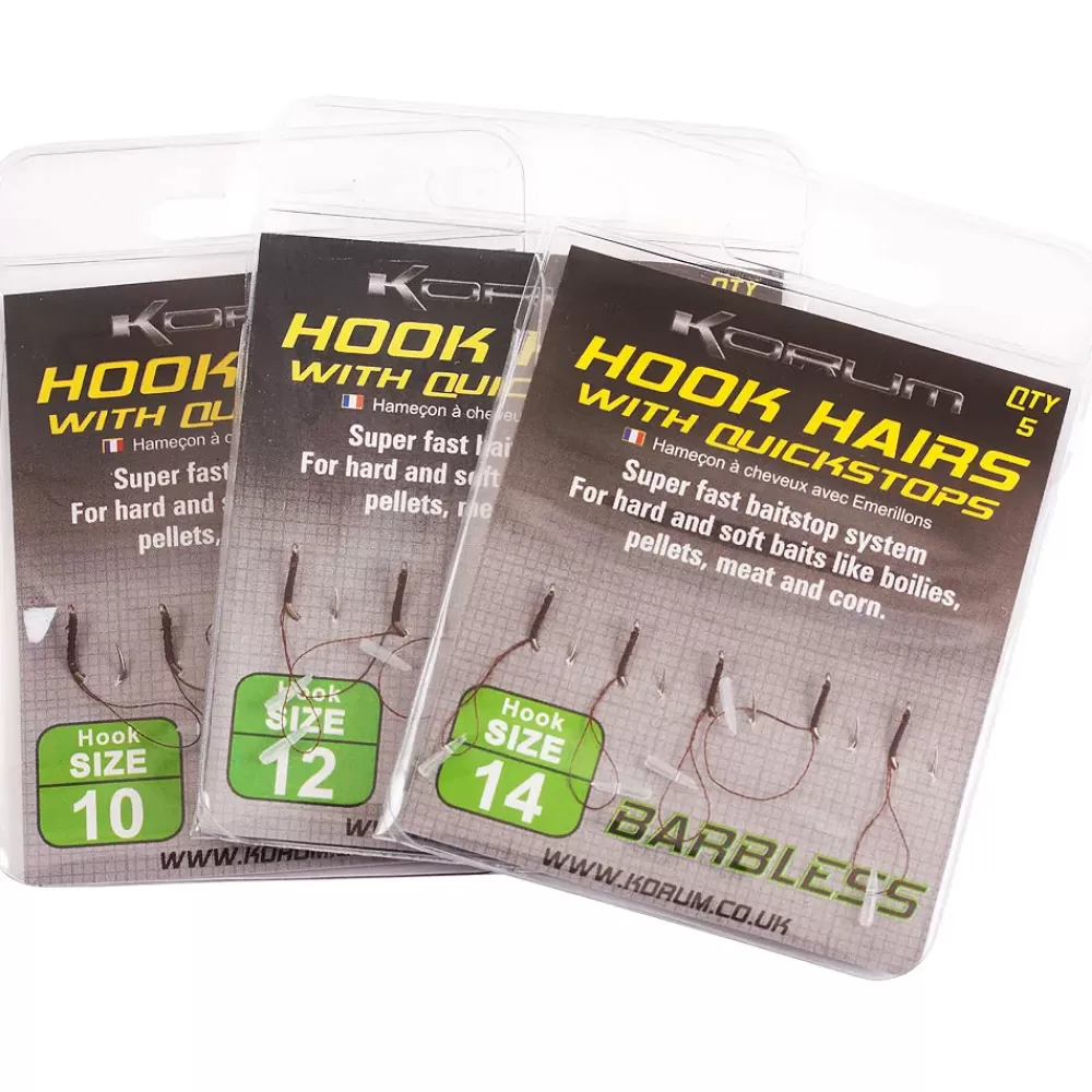 Korum Barbless Hook Hairs with Quickstops