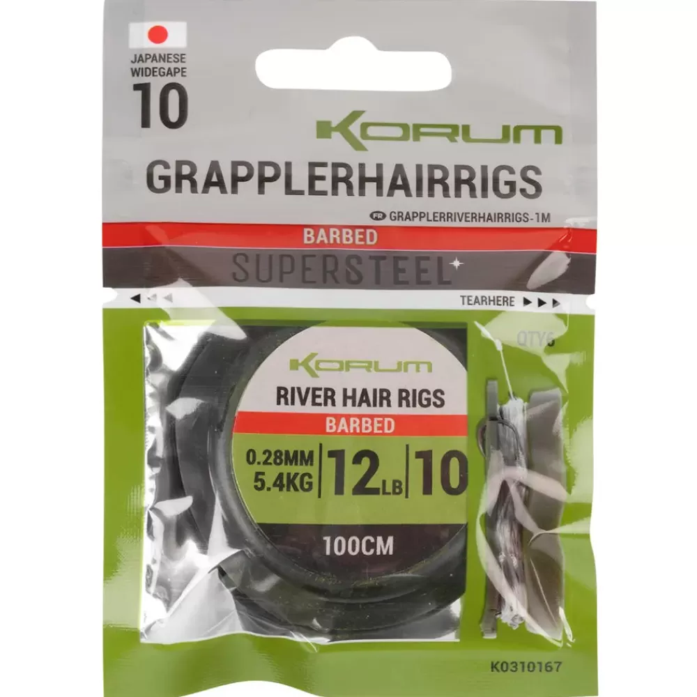 Korum River Grappler Barbed Hair Rigs 1m