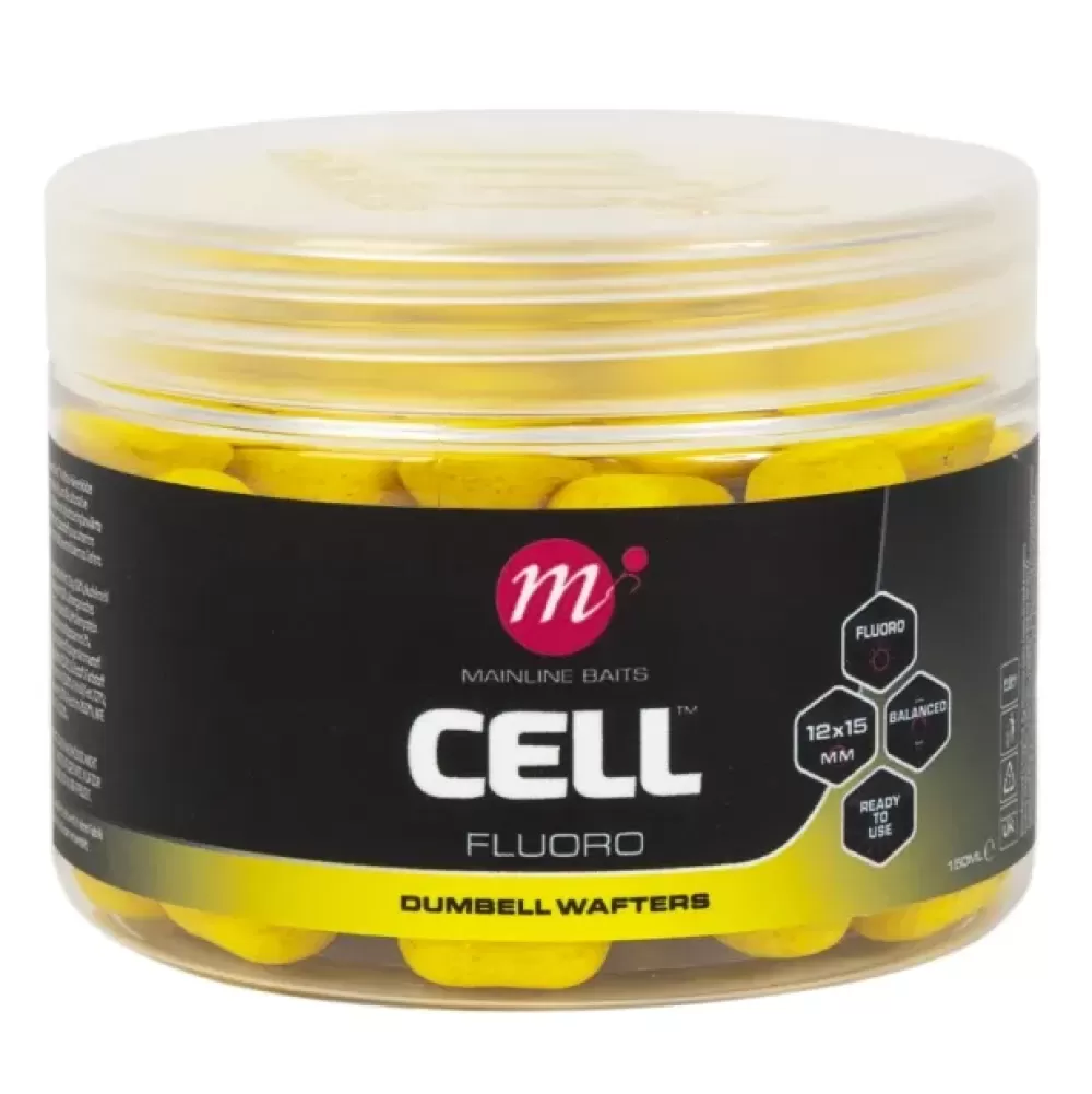 Mainline Cell Fluoro Dumbell Wafters Yellow- Bait & Additives