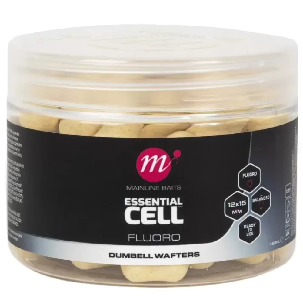 Mainline Essential Cell Fluoro Dumbell Wafters White- Bait & Additives
