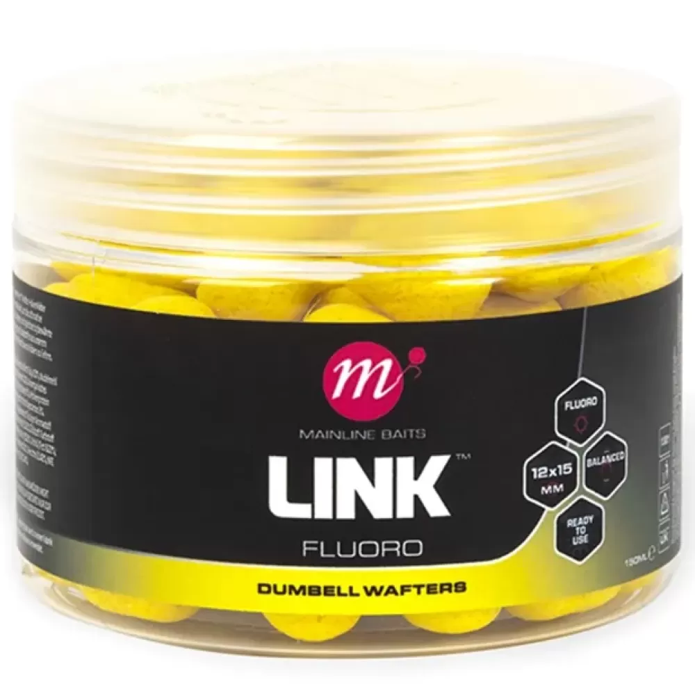 Mainline Link Fluoro Dumbell Wafters Yellow- Bait & Additives