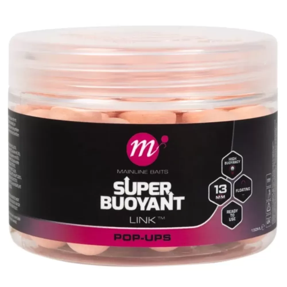 Mainline Link Super Buoyant Pop Ups Pink- Bait & Additives
