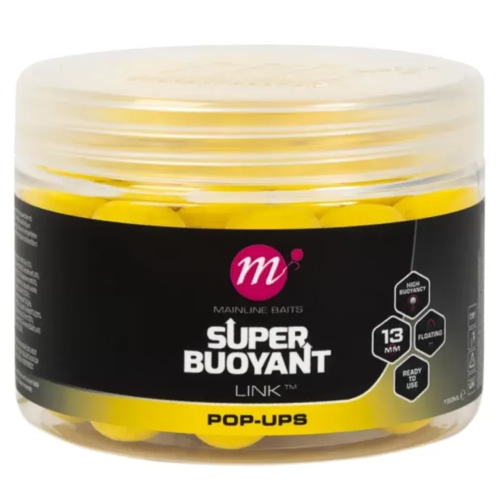 Mainline Link Super Buoyant Pop Ups Yellow- Bait & Additives