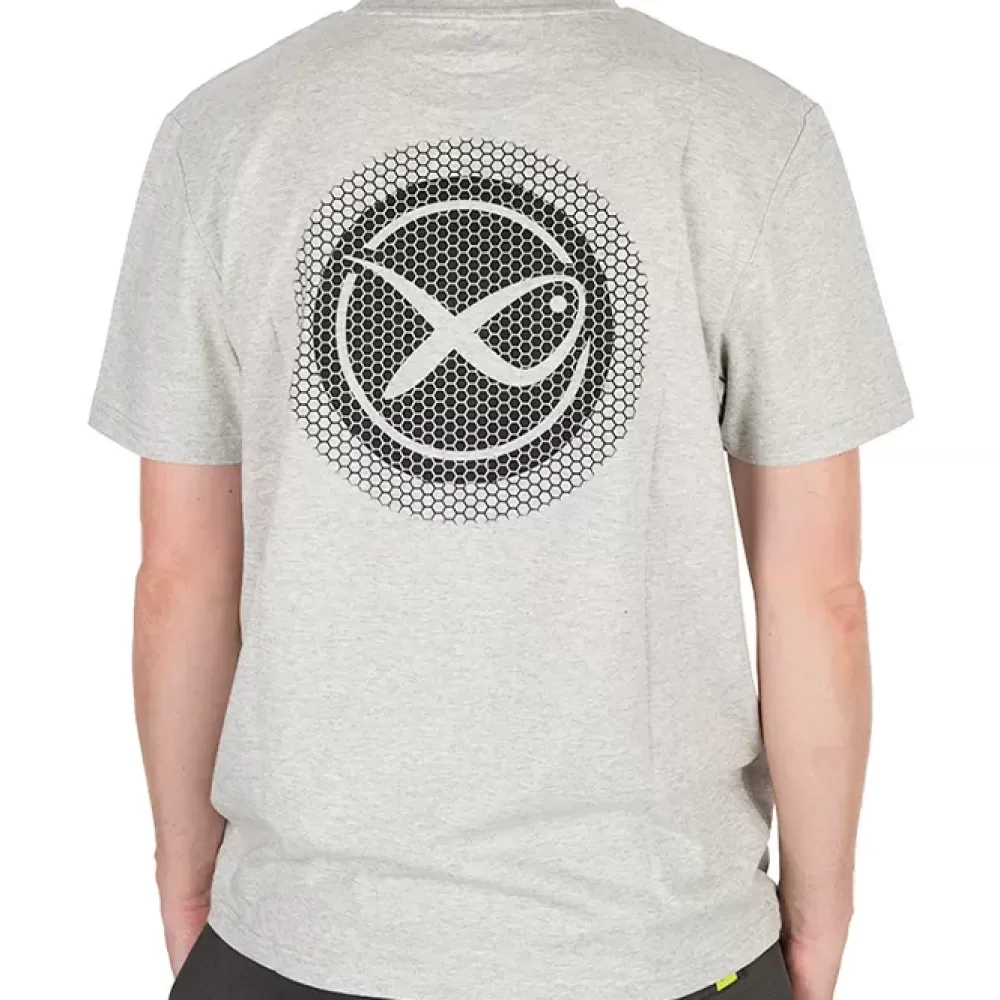 Matrix Large Logo Marl Grey / Lime Fishing T-Shirt