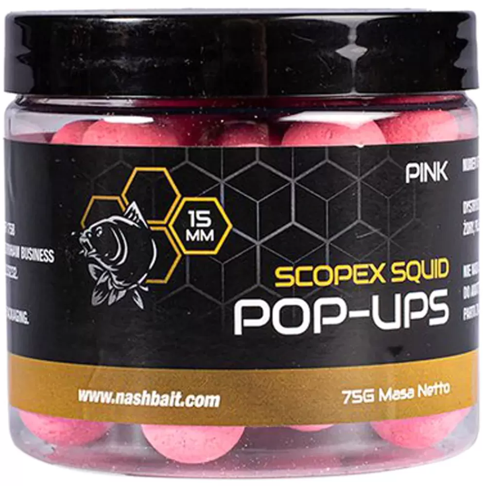 Nash Scopex Squid Pop Ups Pink 75g- Bait & Additives