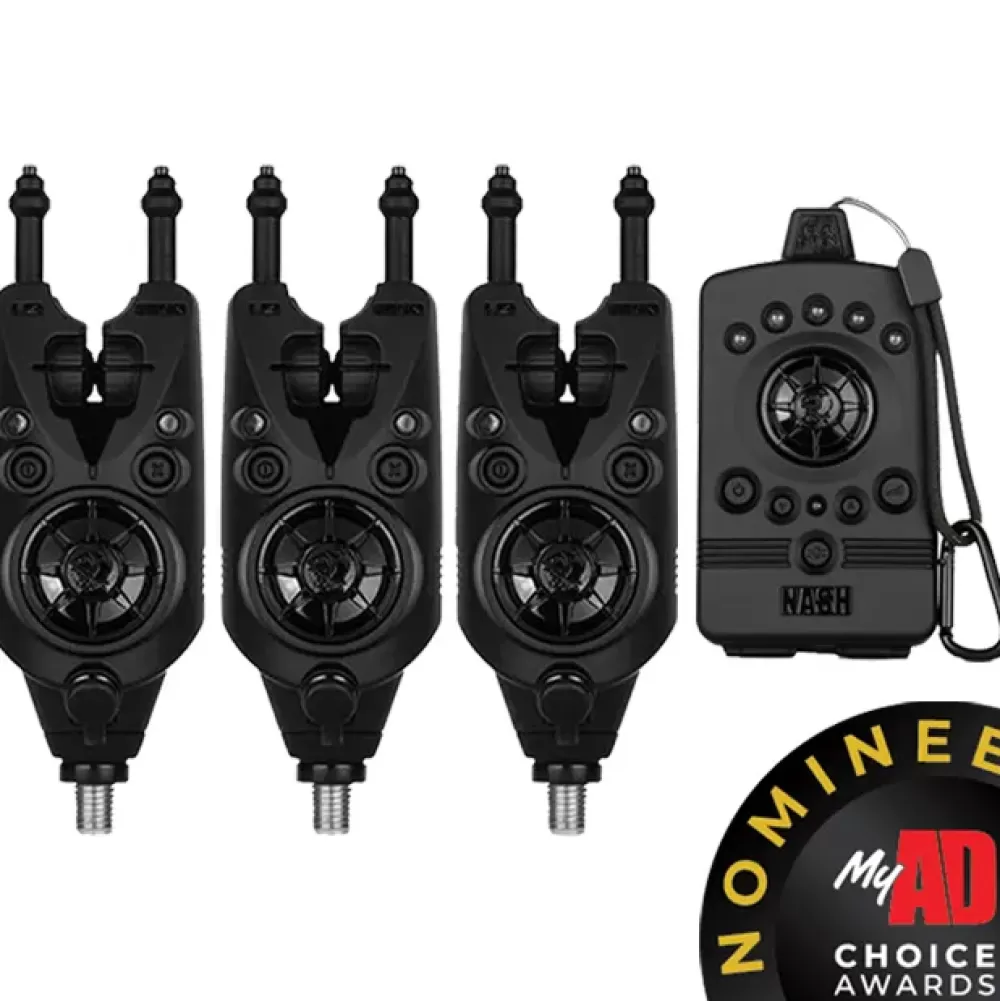 Nash Siren R4 3-Rod Fishing Bite Alarm Presentation Set- Bite Alarms