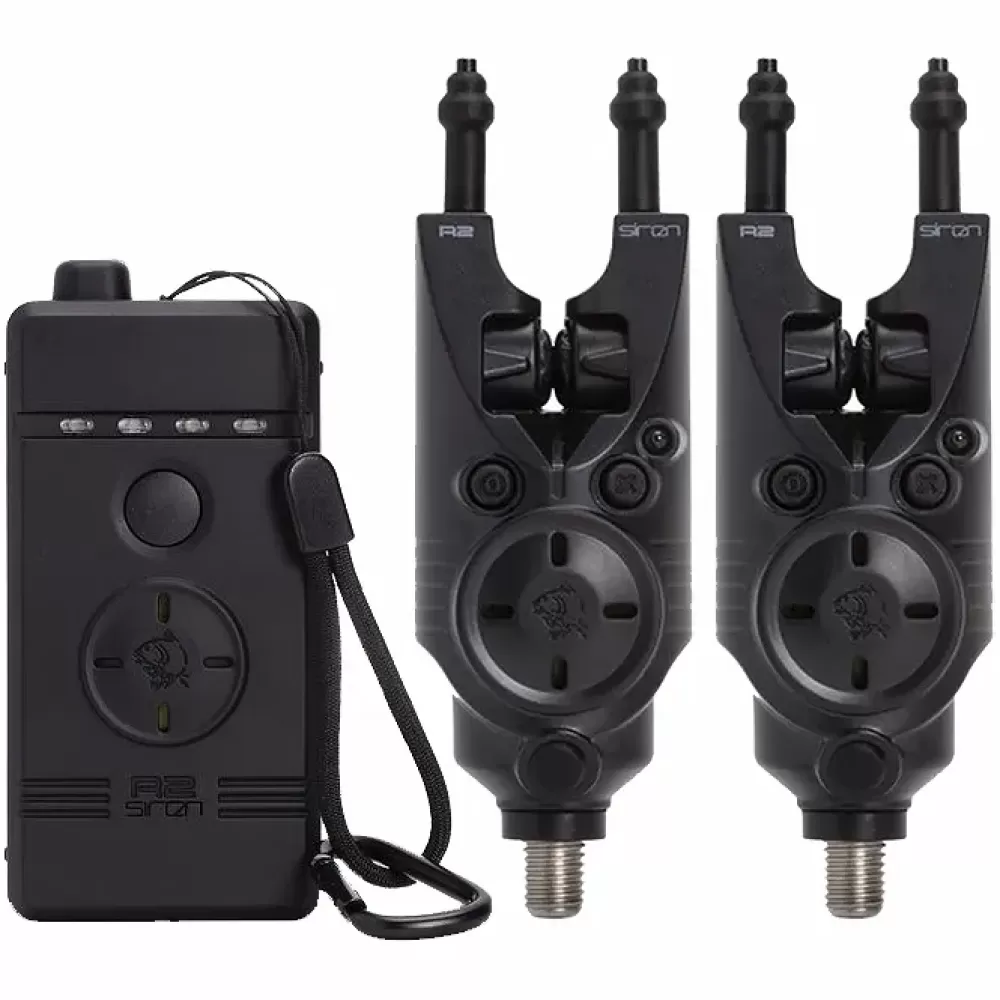 Nash Siren R2 2-Rod Fishing Bite Alarm Presentation Set- Bite Alarms