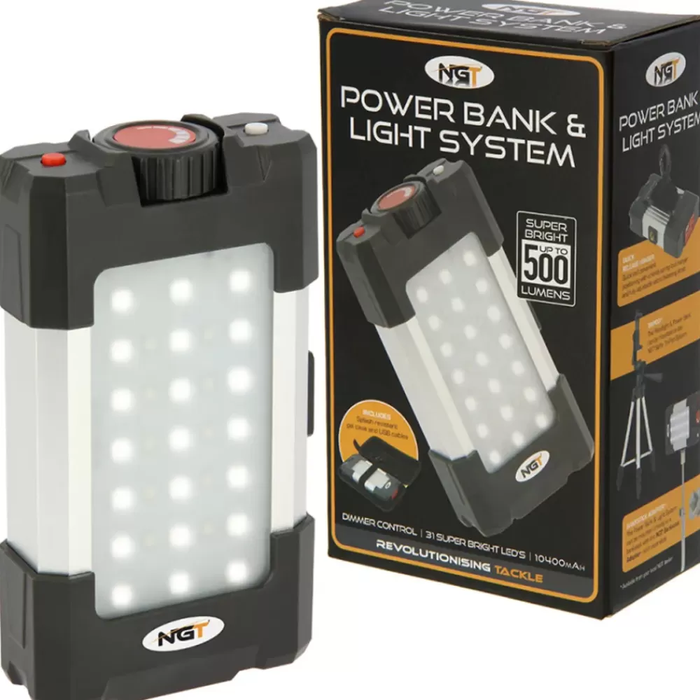 NGT 21 LED 500 Lumen Light With USB Rechargable Battery & Powerbank- Lighting