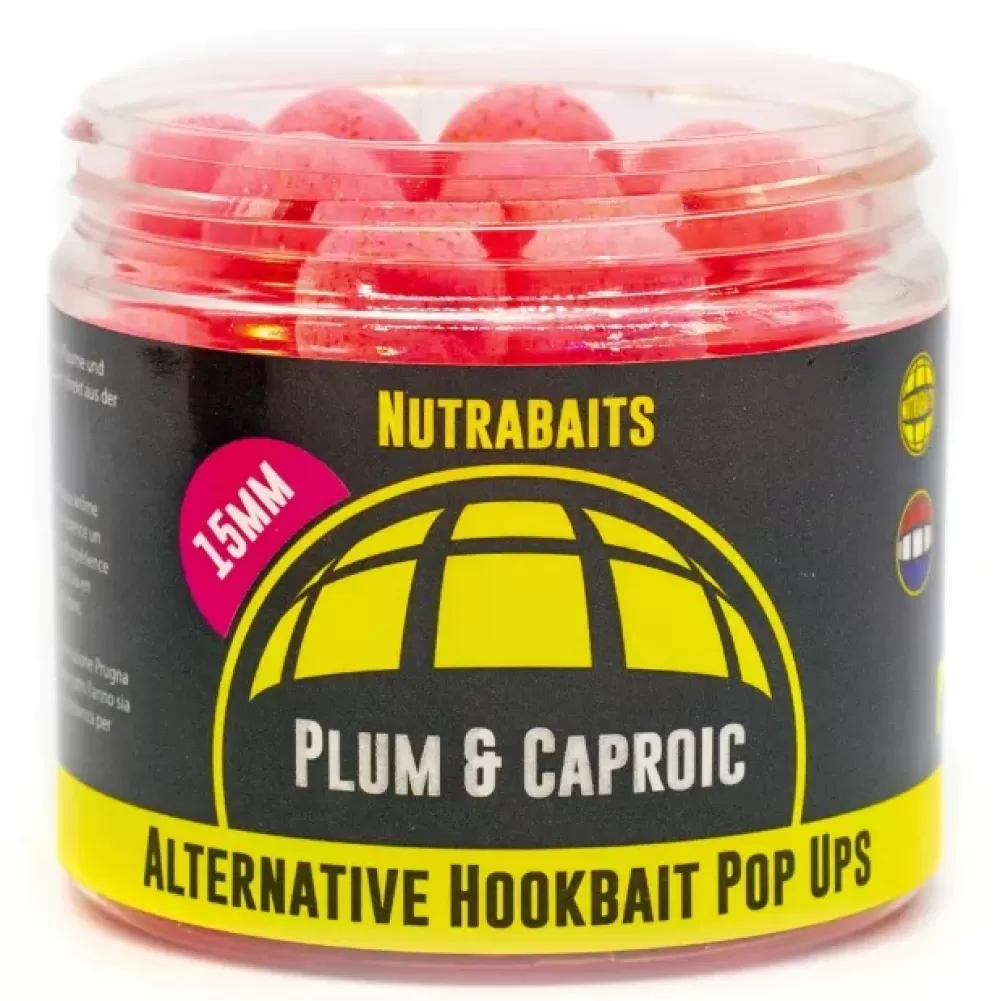 Nutrabaits Plum & Caproic Alternative Hookbait Fishing Pop Ups- Bait & Additives