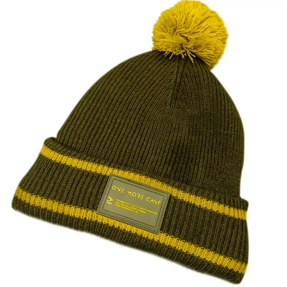 One More Cast OMC Bobble Green / Mustard Fishing Beanie- New Arrivals | Clothing