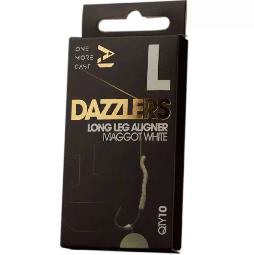 One More Cast OMC Dazzlers Long Leg Aligner White Maggot- Terminal Tackle