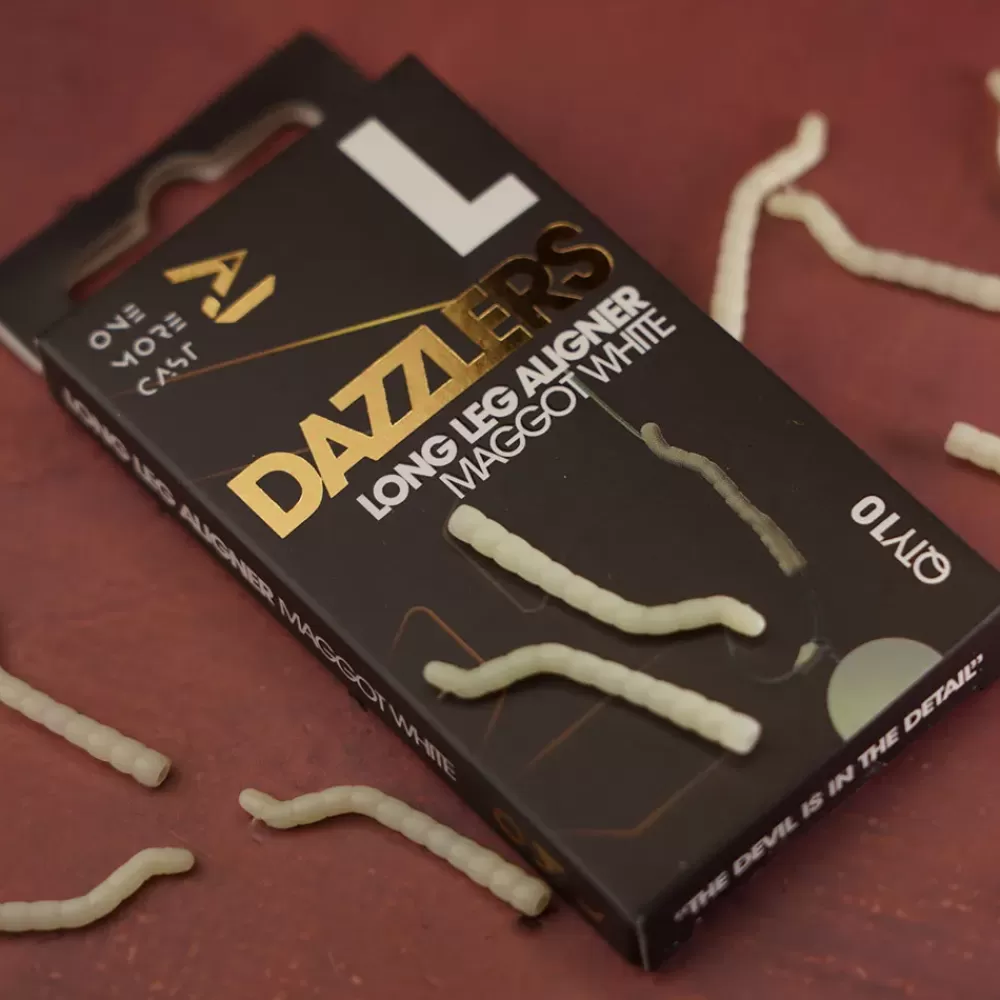 One More Cast OMC Dazzlers Long Leg Aligner White Maggot- Terminal Tackle