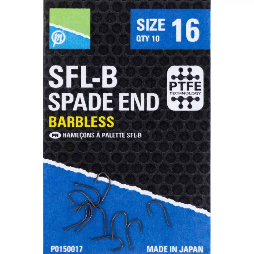 Preston SFL-B Spade End Barbless Hooks