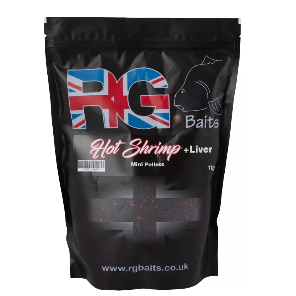 RG Baits Hot Shrimp & Liver Mini Fishing Pellets- Bait & Additives